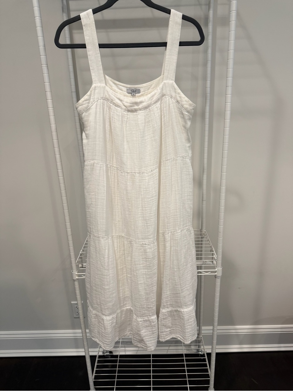 Rails Cream Tiered Midi Dress with Wide Straps